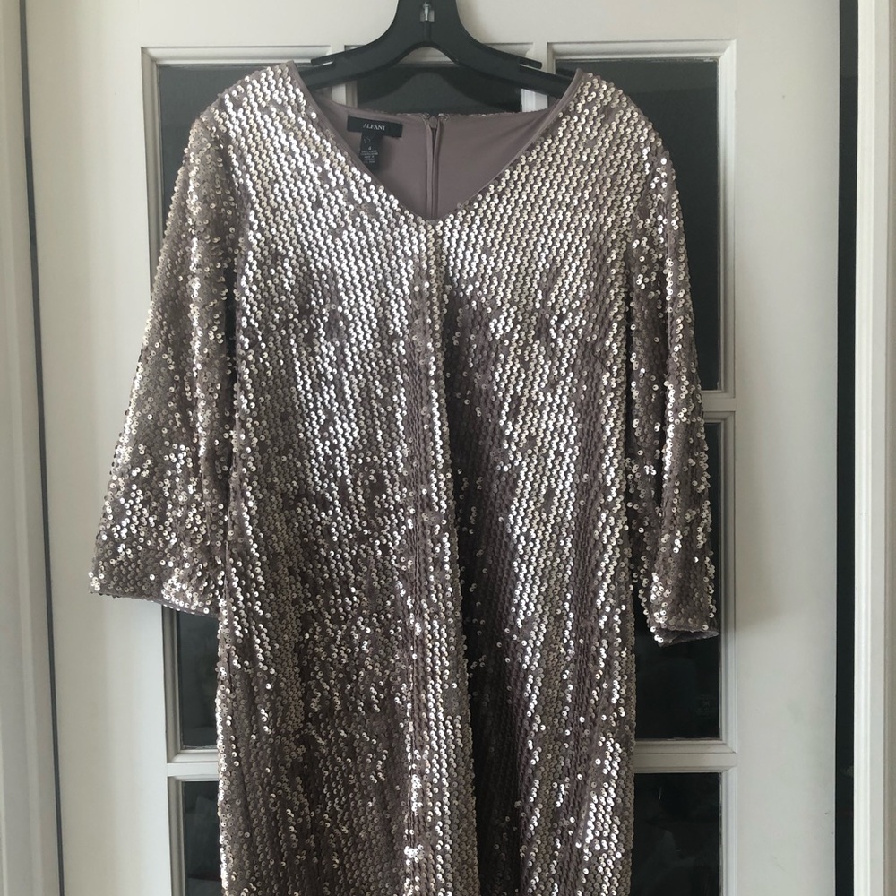 Sequin v-neck sheath dress